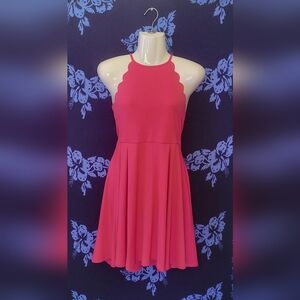 Hot pink Barbie scallop edge baby doll dress